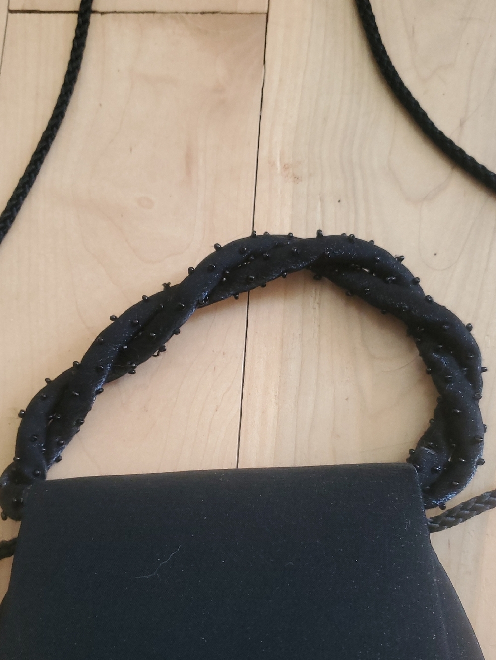 SASHA Black Crossbody Bag with Braided Handle